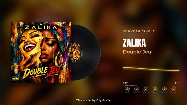 Clip audio avec vinyle qui tourne, créé avec ClipAudio